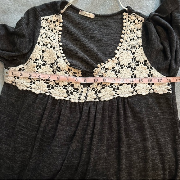 Jodifl black knee length floral embroidered dress size L - Picture 6 of 7